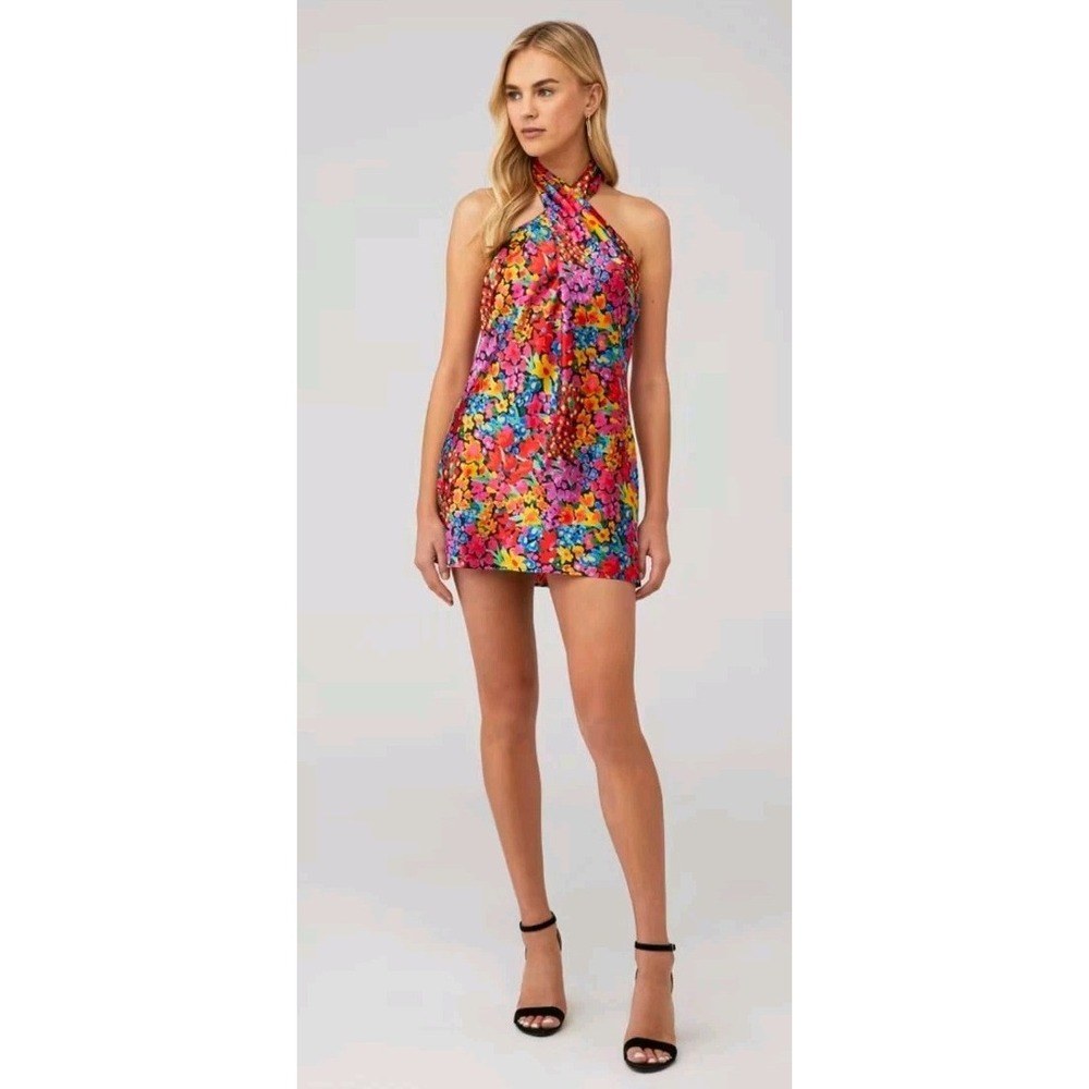 Show Me Your Mumu Jasmine Tie Mini Dress Garden Glow Small Floral Halter